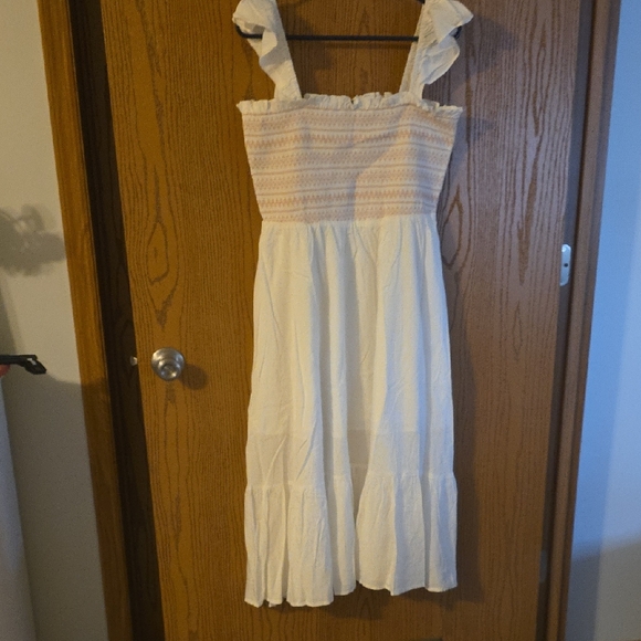 Allegra K Cream and Tan Textured Dress - Picture 1 of 4